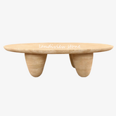 simple creative design lunarys oval center table living room OLIVER Italian travertine marble coffee tables